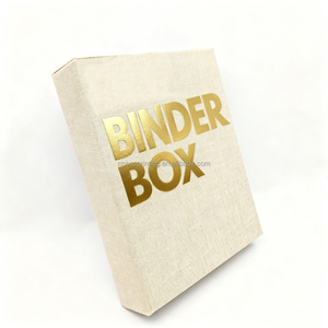 Maßgefertigte Büroartikel Magnetverschluss Goldfolien-Logo Leinen-Einband Papierbuch-Form <span class=keywords><strong>Box</strong></span> mit Ringbuch - Product Image 2