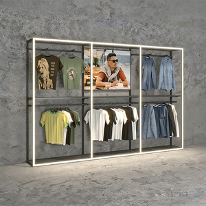 <span class=keywords><strong>Estantes</strong></span> Personalizados <span class=keywords><strong>para</strong></span> Calzado Deportivo, Exhibidores de Ropa Masculina, Exhibidores Comerciales de Ropa <span class=keywords><strong>para</strong></span> Exteriores de Acero y Madera - Product Image 1