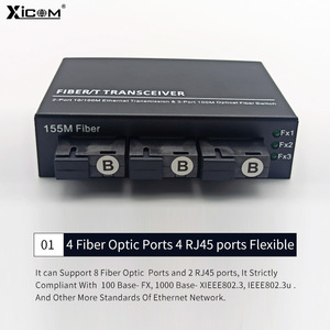 Convertidor de Medios de Fibra Óptica XICOM 100M, 3 Ópticos, 2 RJ45, Monomodo SC 1310/1550nm, Distancia de 20KM - Product Image 4