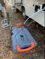 Kit de tuyau d'évacuation pour camping-car de 15 à 20 pieds, coudière transparente pivotante avec raccord de station de vidange 4-en-1 - Rangement inclus