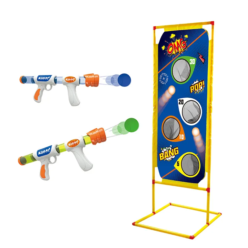 Kids shooting air power soft bullet ball gun toys with target