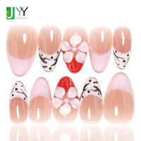 Cyber Y2k Faux ongles à presser 3D faits main, motif tigre moderne, style French, en gel, personnalisables, marque privée, esthétique, qualité studio premium