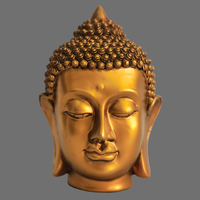Statue de tête de bouddha en Bronze Antique personnalisée Religion artisanat en résine pour la maison et la décoration murale Figurine de bouddhisme ancien