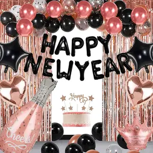 Nuovo Design ragazza rosa felice anno nuovo tema forniture per feste Set di decorazioni per feste