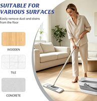 Ensemble de serpillière plate avec seau pliable, tête rotative à 360°, tampons lavables et réutilisables, outils de nettoyage de sols domestiques peu encombrants