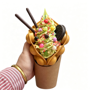 Décoration de café et pâtisserie : Modèle de gaufre aux œufs en mousse PU écologique, technique de mousse, confettis colorés, bâtonnets de chocolat, biscuits - Product Image 1