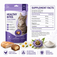 Friandises calmantes pour chats formulées par des vétérinaires, à base de composants naturels, pour l'équilibre émotionnel et le soutien comportemental des félins, 42 unités