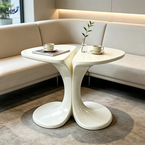ML Coastal Luxe Side Table Modern <b>Plastic</b> Outdoor Patio Living Room Balcony Furniture White - Product Image 1