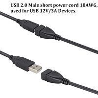 OEM/ODM USB2.0 USB A prise mâle pour ouvrir les fils nus à 2 broches Câble de charge d'alimentation Pigtail Open End Extension Cable