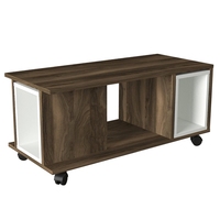 Table basse exclusive de luxe moderne en panneaux de particules, blanc noyer, provenant de Turquie, best-seller