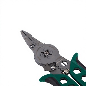 Pinza crimpadora de alambre de acero inoxidable de 16 AWG con entrada frontal, mango de agarre suave de grado industrial para pelar y crimpar cables eléctricos - Product Image 3