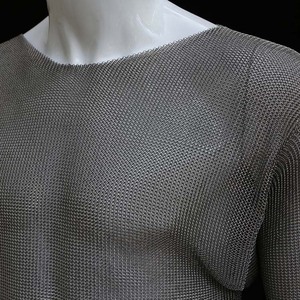 Gilet <span class=keywords><strong>à</strong></span> manches longues en maille métallique résistante aux coupures en acier inoxydable 316L pour boucher et industrie de la viande - Product Image 5