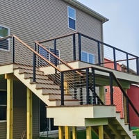 Vente en gros usine : Balustrade à tension horizontale moderne pour villa, en câble de treillis en acier inoxydable 316, pour poteaux de garde-corps, terrasses, balcons et escaliers