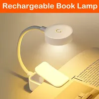 Lampe de lecture pliable mini à clip, rechargeable USB, LED, 3 modes, protection oculaire, intensité réglable en continu, flexible pour chambre