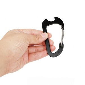 Porte-clés décapsuleur mousqueton en aluminium avec logo personnalisé pour activités promotionnelles - Product Image 6