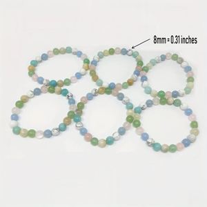 Bracelet en pierre naturelle avec perles de verre colorées pour la pratique de la gratitude, livraison rapide dans le monde entier, support audit usine - Product Image 1