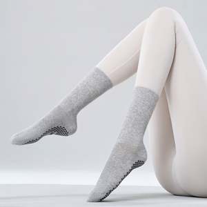 Custom Solid Color Pilates Crew Grip Socks Wholesale Female Training Dance Non Slip Gym Breathable Yoga Womens Anti Slip - Product Image 4