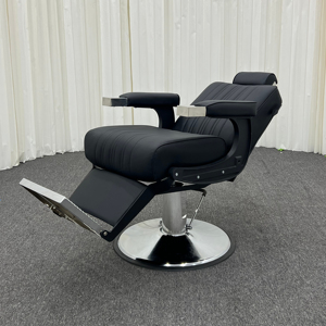 Fauteuil de Barbier Professionnel de Luxe Robuste, Hydraulique et Inclinable, Réglable pour Salons de Coiffure et Spas Commerciaux - Product Image 4