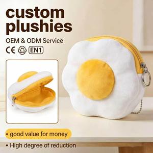 Monedero de Peluche con Forma de Huevo Personalizado al por Mayor, Monedero de Peluche Suave para Venta al por Menor y Uso Promocional - Product Image 1