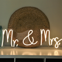 Letrero de Neón Personalizado de Mr and Mrs, Hecho a Mano, Feliz Cumpleaños, Letrero Acrílico LED de Felicidad Eterna para Interiores, Hogar, Bodas