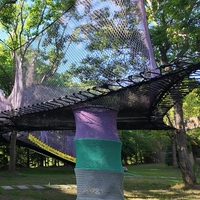 Aire de jeux en corde pour trampoline d'extérieur, équipement de terrain de jeu en filet de corde pour parcs forestiers, zones d'aventure en forêt et jeux pour enfants