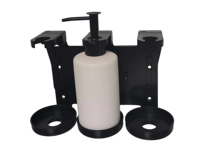 Distributeur de savon en acier inoxydable 304, support noir pour bouteille de savon liquide, support pour désinfectant pour les mains, distributeur de savon et de shampoing pour hôtel