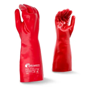 Высококачественные красные химические водонепроницаемые ПВХ-перчатки