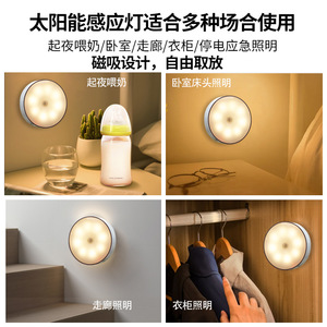 Solar-powered <b>motion</b>-sensing night <b>light</b>, home wireless charging <b>light</b>, bedroom bedside staircase magnetic smart <b>sensor</b> <b>light</b>. - Product Image 4
