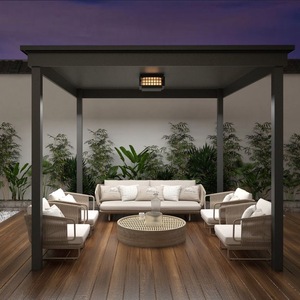 Pabellón Moderno para Exteriores con Techo Retráctil para <span class=keywords><strong>Jardín</strong></span>, Patio o Terraza, Gazebo con Estructura <span class=keywords><strong>de</strong></span> Aluminio y Techo Rígido - Product Image 4