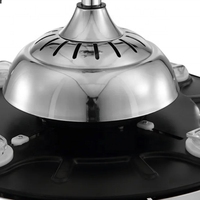 Ventilateur de plafond en cristal pliable et rétractable avec lumière LED à télécommande, design moderne, lumière décorative, intensité réglable, utilisation en intérieur
