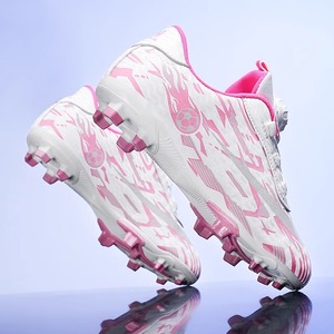 <b>Boys</b> and Girls Low-Top Lace-<b>Up</b> Football Shoes with Hook and Loop Closure Rubber Midsole TPU Outsole for Spring/Winter/Summer - Product Image 1