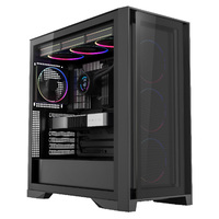 Venta caliente ATX Gaming Pcs ATX Placa base RGB Ventiladores 120mm Mid Tower Pc Case Diseño de moda Carcasa de computadora
