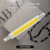 Ampoule LED COB en verre pour hôtel, double extrémité R7S, 78 mm, 118 mm, 189 mm, 2700 K, 10 W, AC