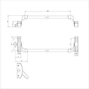 Kinh tế thép hoảng loạn Thanh Dọc thanh ngang thanh thoát hoảng loạn thiết bị thoát cho đôi cửa đơn - Product Image 4
