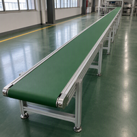 Convoyeur à bande plate en PVC vert GOLDGUN avec moteur à vitesse réglable pour ligne de production d'emballage de bouteilles de boissons, magasin d'alimentation