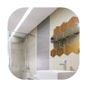 Custom Cut Size Shape <b>Square</b> Golden Bronze Bevelled Edge <b>Mirror</b> Tiles for Modern Wall Deco - Product Image 1