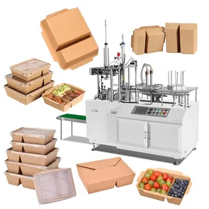 High Speed Takeaway Kraft Paper Packaging Boxes Making Machines Lunch Box Forming Making Machine