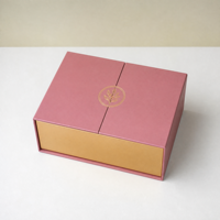 Boîte cadeau rigide à double porte personnalisée, vente en gros, boîte en carton gris premium, fermeture magnétique pour cosmétiques, emballage cadeau de fête