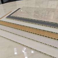 Exclusivo Transfronterizo Paneles de Pared Geométricos de WPC PVC Madera Plástico Decorativos de Núcleo Hueco de Bambú con Función a Prueba de Humedad