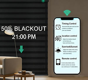 Stores zébrés motorisés électriques intelligents avec télécommande Wi-Fi et Bluetooth Alexa pour usage intérieur en cuisine - Product Image 5