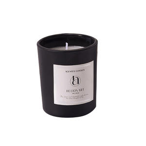 Vente en gros Logo personnalisé blanc noir mat luxe personnalisé cire de soja bougie parfumée bougie en verre tasse/pot avec boîte cadeau - Product Image 2