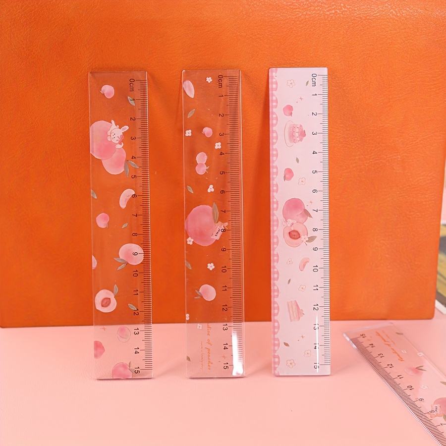Cartoon Cute and Beautiful Peach Transparent Acrylic Ruler Back to ...