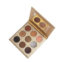 Palette de fards à paupières de luxe personnalisée avec logo, haute qualité, pigmentée, brillante, dorée, emballage conçu, ajustable, marque privée