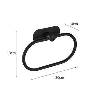 Ensemble de porte-serviettes mural noir en acier inoxydable, design minimaliste, 2 barres fixes, 60 cm et plus - Product Image 6