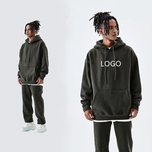 Conjunto de Sudadera con Capucha y Pantalones Deportivos Anchos sin Cordón, Estampado Personalizado del Fabricante, 500 g/m² - Product Image 5