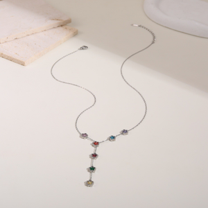 Collar y pulsera de zirconia y acero inoxidable más vendidos - accesorio moderno, único y versátil para mujeres. - Product Image 2