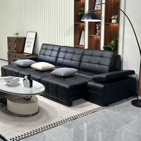Canapé-lit électrique luxueux, canapé design moderne haut de gamme avec télécommande, canapé-lit en cuir souple populaire pour salon