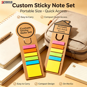 Ensemble de blocs-notes adhésifs SK personnalisés, blocs-notes colorés, format portable, accès rapide, facile à transporter, design compact - Product Image 1