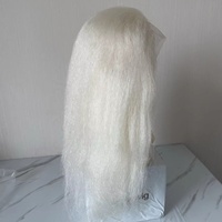 Perruques de haute qualité en cheveux de yak entièrement nouées à la main, perruques de costume en cheveux de queue de yak blancs