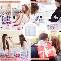 Organisateur de vernis à ongles portable, support transparent double face pour vernis à ongles, rangement pour 48 flacons avec 6 séparateurs ajustables